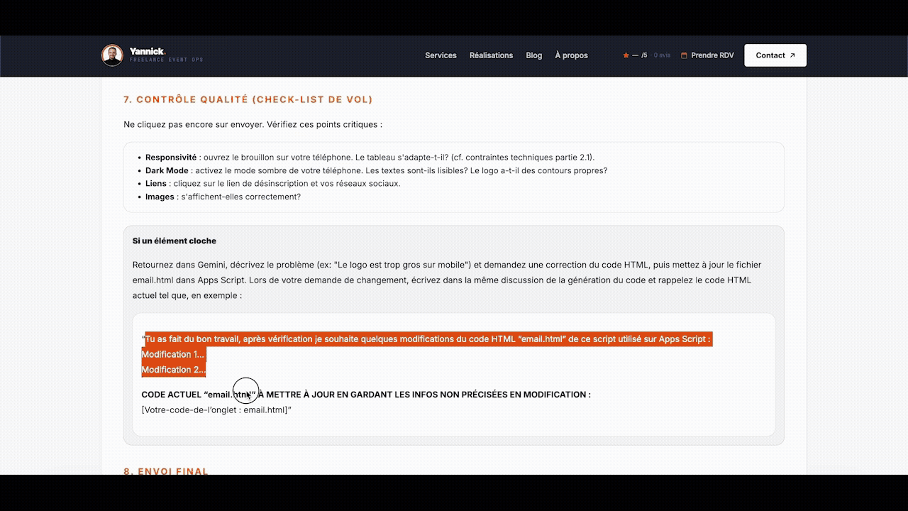 Illustration : Feedback et amélioration